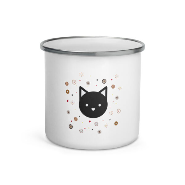 Taza esmaltada Chikilín y la Constelación de Pasteles 🐈‍⬛🪐🎂