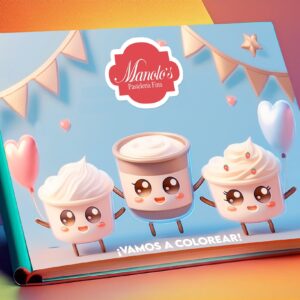 Portada del Libro para Colorear “El Arte de Colorear con los Manolitos” de Manolo’s Pastelería Fina 🎂